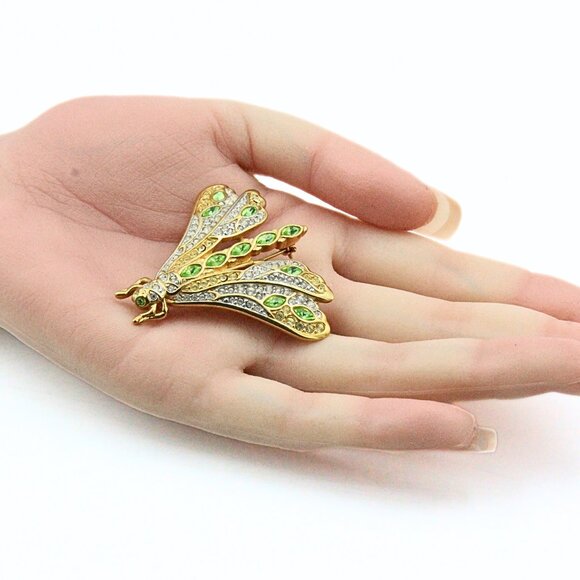 Enchanting SWAROVSKI Crystals Green Butterfly Limited Edition 1997 Brooch - Picture 5 of 7